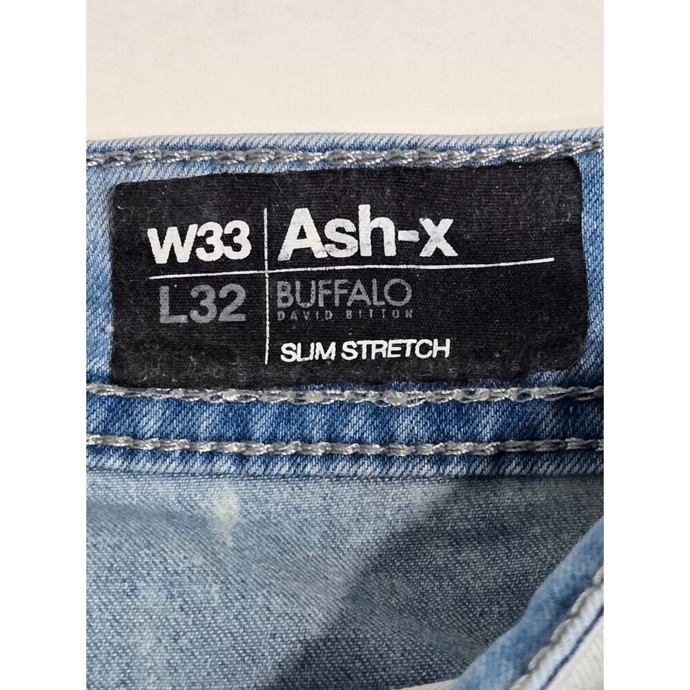 Buffalo David Bitton Ash-X Slim Stretch Jeans | Men's Size 33x32 | Light Gray - Picture 5 of 14